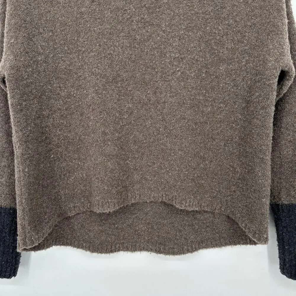 Eleventy Boiled Wool Blend Color Block Turtleneck Sweater